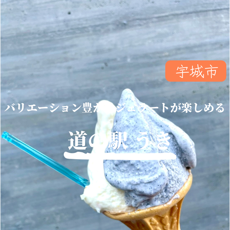 宇城市【道の駅うき】サンサンうきっ子宇城彩館　旬の果物を使った絶品ジェラートが楽しめる道の駅。